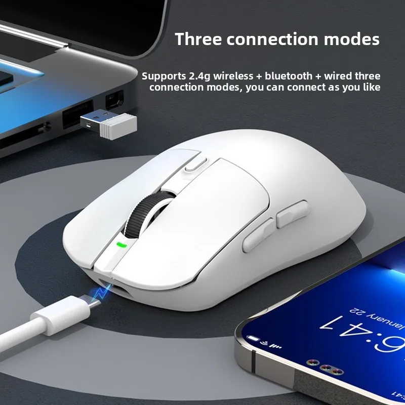 Фото Беспроводная игровая мышь X11 с тремя режимами подключения Bluetooth, программируемая механическая клавиатура с возможностью горячей замены, проводные механические переключатели для киберспорта №4