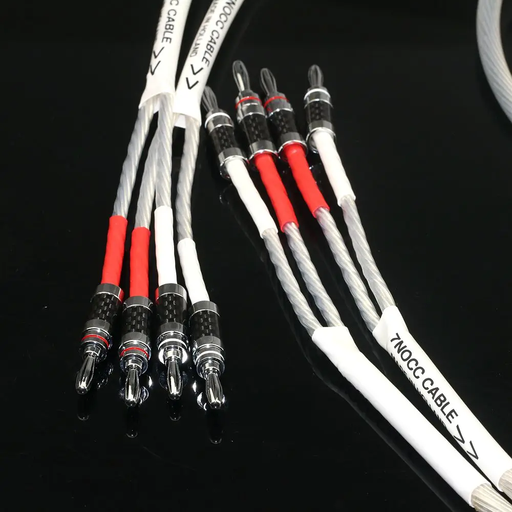7NOCC посеребренный акустический кабель 24-жильный разъем типа банан/Y-штекер Hi-Fi