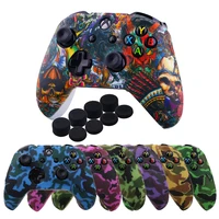 zomtop silicone protective skin case for xbox one x s controller protector water transfer printing camouflage cover grips caps