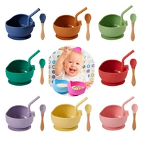 3 pcs silicone baby feeding bowl spoon children suction cup silicone bowl baby feeding spoon children tableware baby supplements