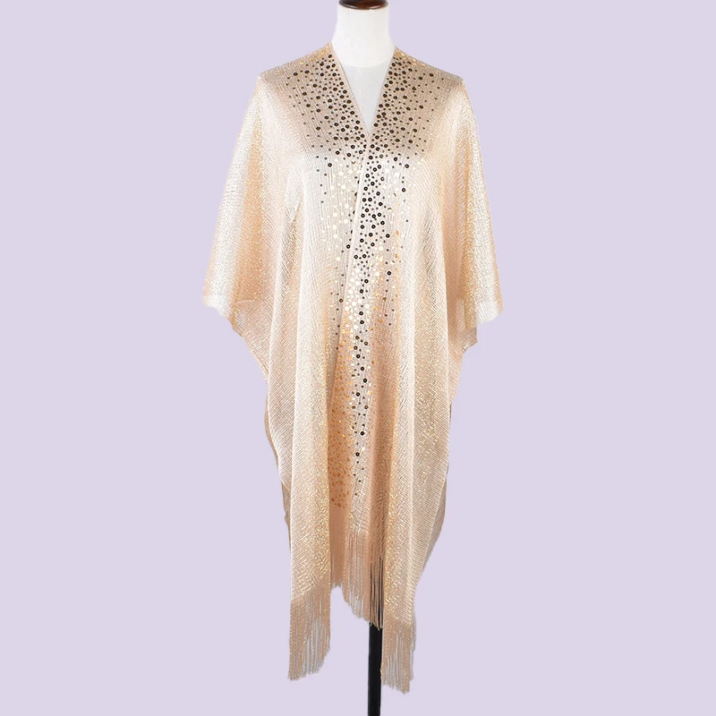Однотонный кардиган пикантная Солнцезащитная шаль с блестками и кисточками