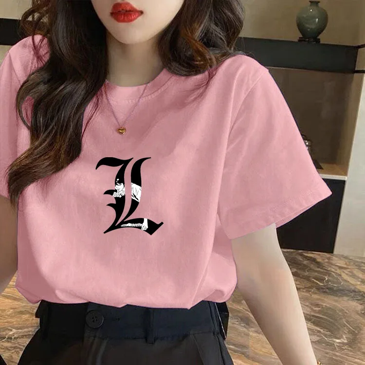 Anime Death Note 100% Cotton T Shirt Girls Women Shirts Fashion Round Neck Short Sleeve T-Shirt Summer Tees Casual Top 8 Colors