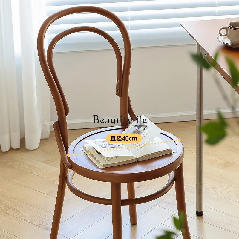 Скандинавский обеденный стул из цельного дерева домашний стол сонет со спинкой в