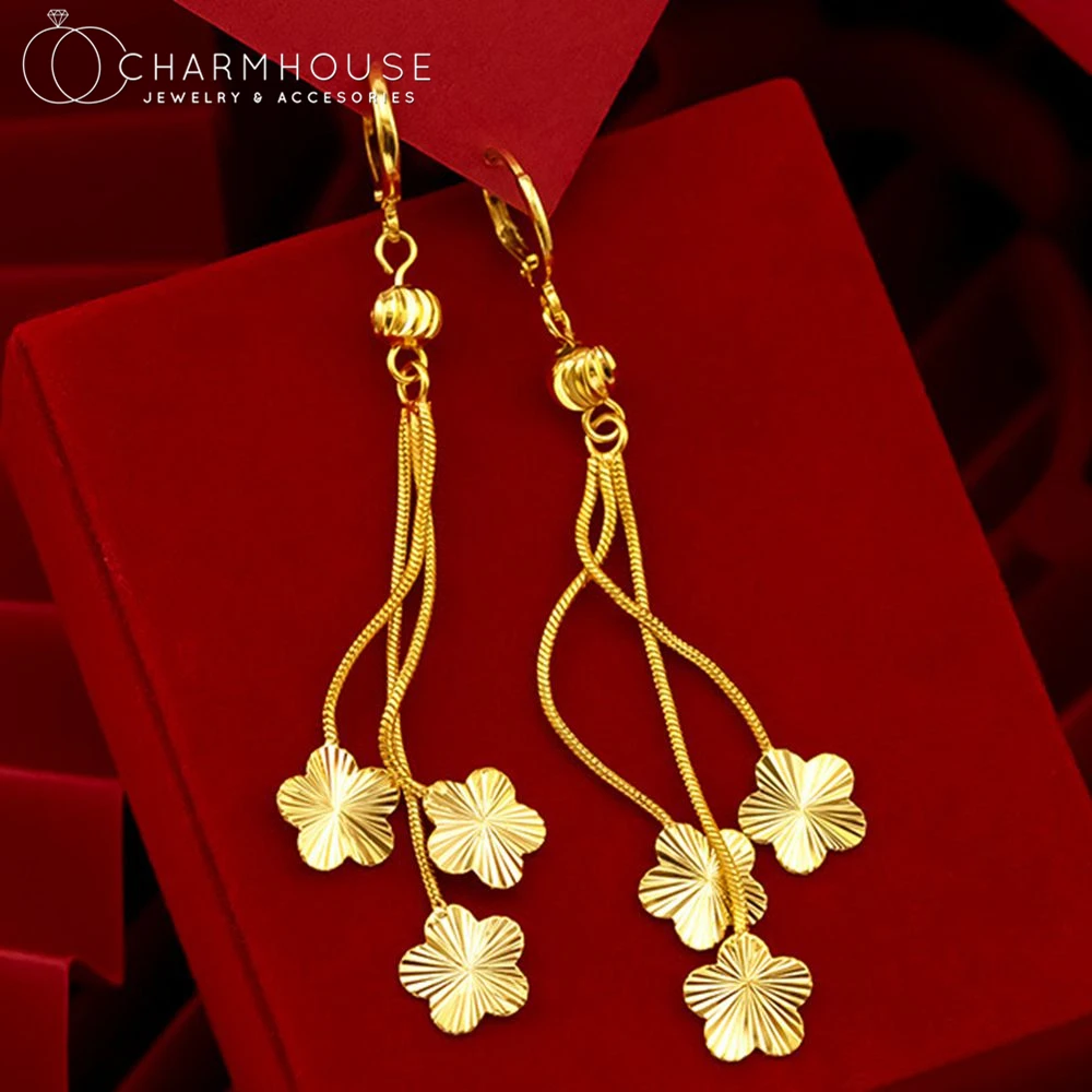 

Серьги с желтым позолоченным покрытием для женщин, полые шарики, бусины, Висячие, женские свадебные украшения, аксессуары, подарки для вечер...