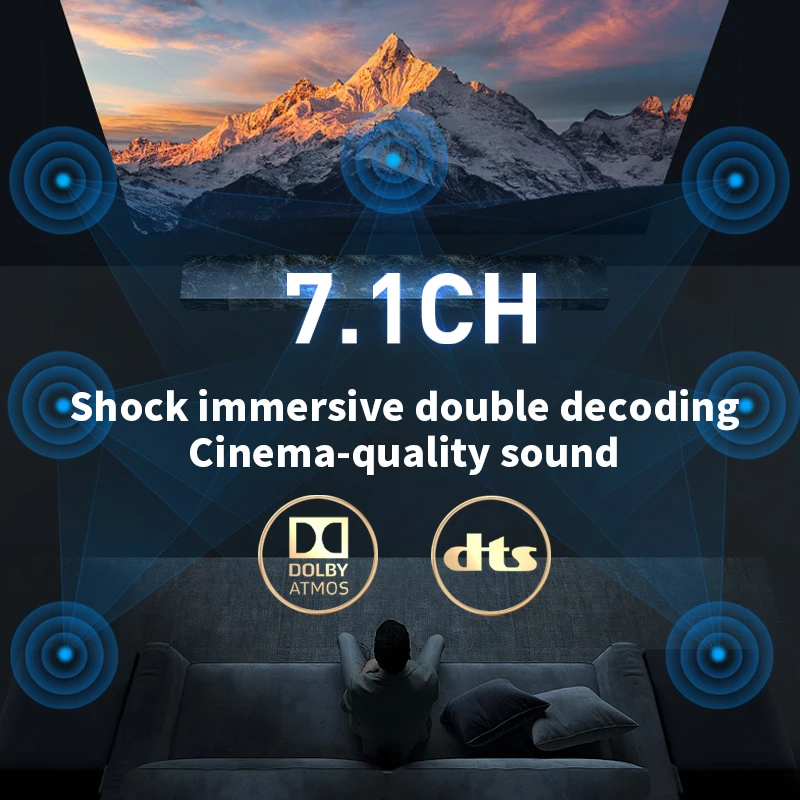 Профессиональный мощный усилитель 7.1 для домашнего Bluetooth 4K HD с усилителем Dolby DTS
