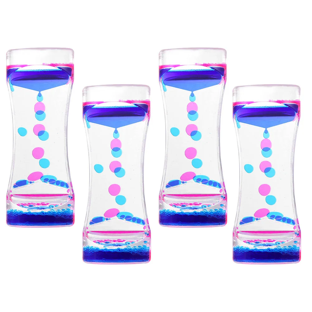 

4 шт. жидкий пузырь для движения, цветное жидкое масло, акриловые песочные часы с таймером для сенсорного воспроизведения