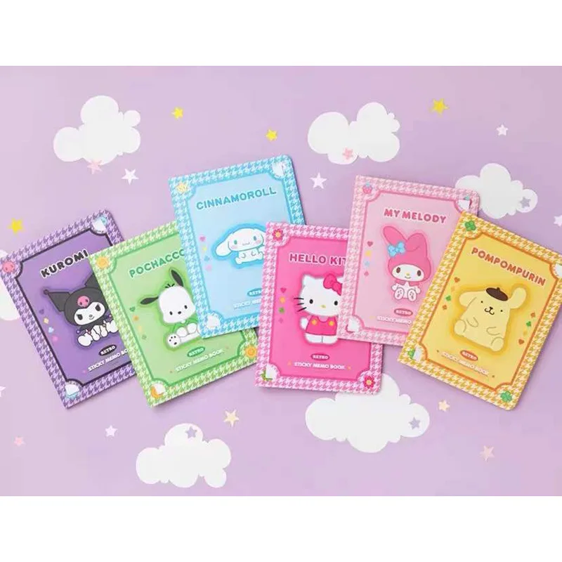 

Hello Kitty Onpompurin Kawaii Sanrio Kuromi My Melody Pachacco Multi-Style Post-It Notes Cartoon Anime Message Notepad Toys Gift