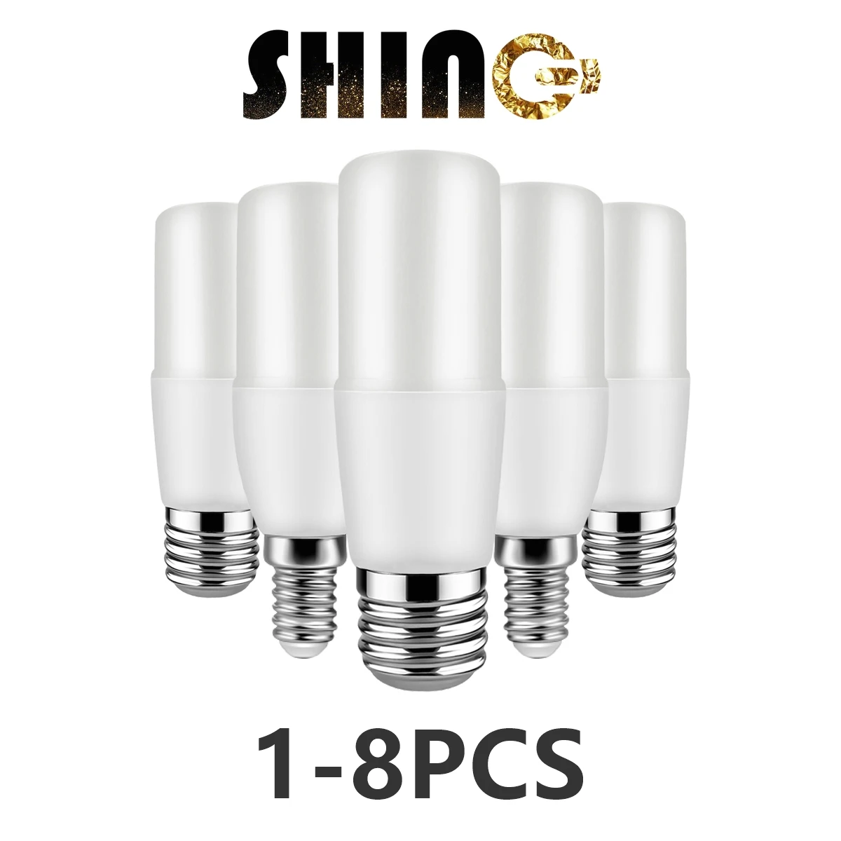 1-8pcs Bar Led Column Bulb T37 C37 9w AC220-240V E27 E14 Super Bright 3000K 4000K 6000K Lamp For Home Bedroom Office Decoration