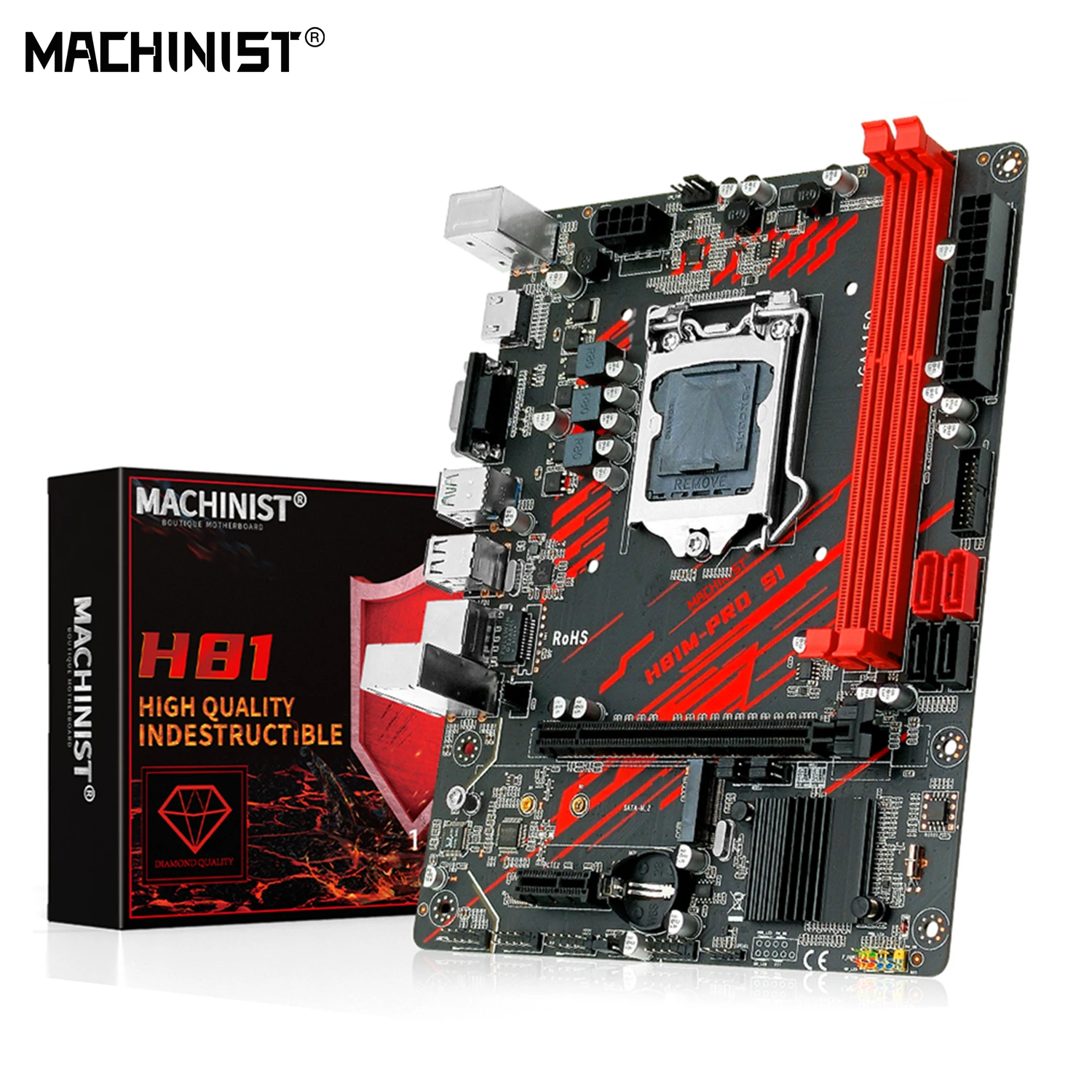 

MACHINIST H81 Motherboard LGA 1150 Support Xeon E3 V3 v4 CPU Core i3 i5 i7 Processor DDR3 RAM HDMI SATA M.2 Slo H81M-PRO S1