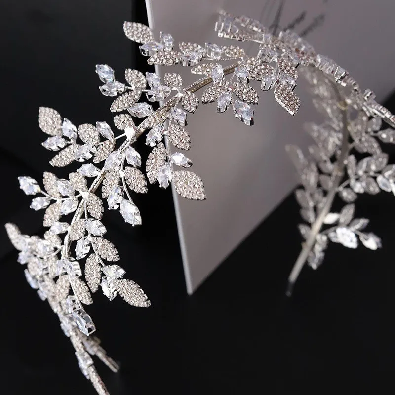 

Luxury Wedding Hair Accessories Bridal Headband Zirconia Crystal Fairy Tiaras For Bride Daidem Party Headdress Crowns For Women