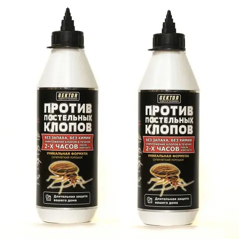 Средство от клопов GEKTOR (Гектор), избавиться от постельных против уничтожить обработка насекомых gector в доме ловушка порошок - изображение