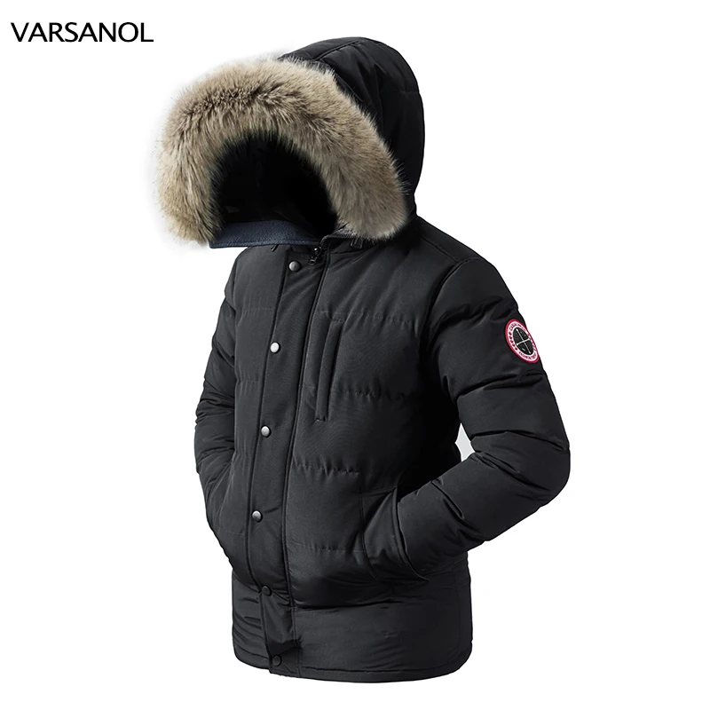 VARSANOL -30 Degree Winter Down Jacket Men Parkas Coat Windbreaker Thick Hooded Mens Parka Clothing Casual Warm Windpoof Jackets