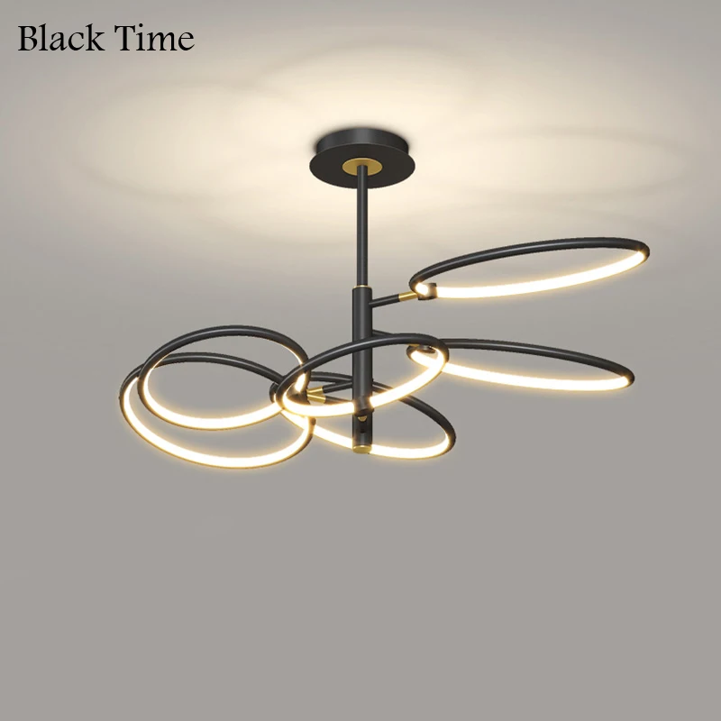 

Black&White LED Chandelier Indoor Decor Chandelier Lamp for Living Room Bedroom Dining Room Kitchen Modern Home Lighting Fixture