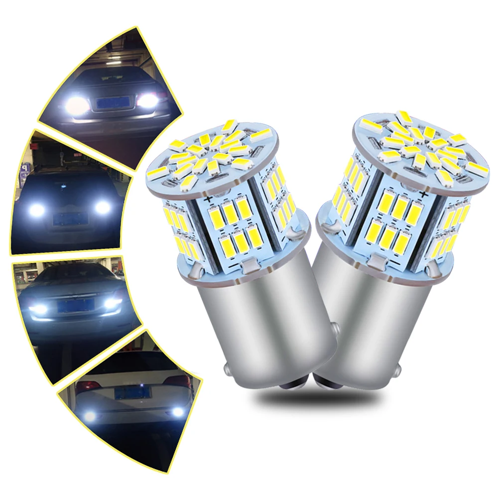 

2 шт., Автомобильные светодиодные лампы Canbus 1156 BA15S P21W 7506, 6000 К