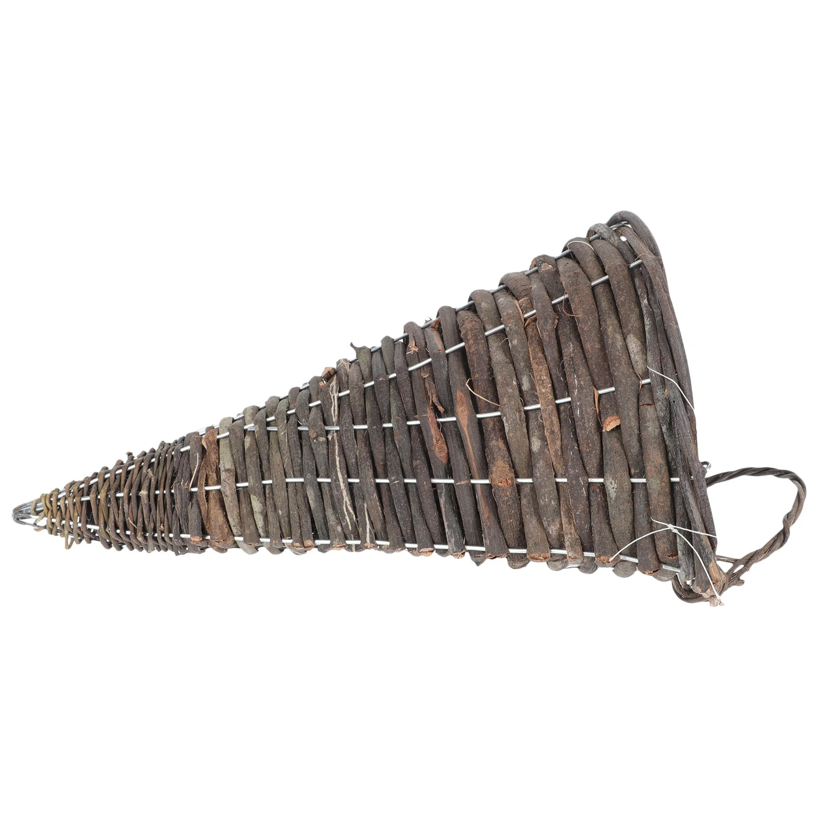 

Hanging Planter Basket Wall Flower Woven Potwicker Rattan Railing Air Holder Succulent Cone Window Fern Pots Triangle Balcony