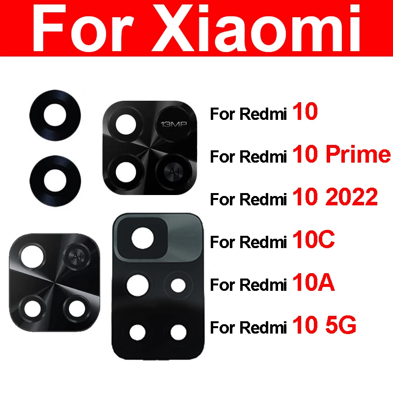 

Rear Camera Glass Lens Frame For Xiaomi Redmi 10C 10A 10 Prime 10 2020 5G Rear Camera Glass Lens Cover with Adhensive Parts