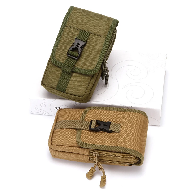 Green Color Purse Double Layer Outdoor Waterproof Military Waists Fanny Pack Men Phone Pouch Camping Hunting Tactical Waist Bag