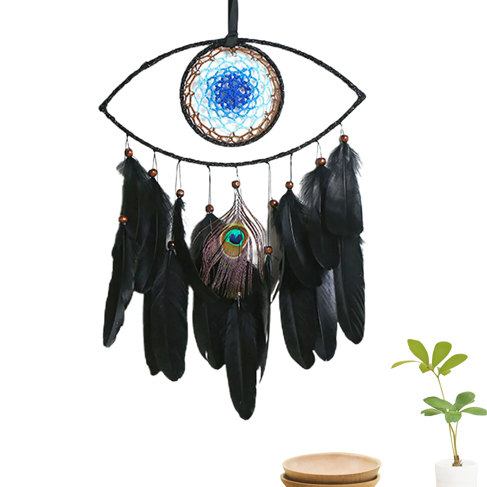 

Evil's Eye Dream Catcher Dream Catchers Hand Woven Blue Black Craft Good Luck Blessing Hangings Ornament For Room Door Wall