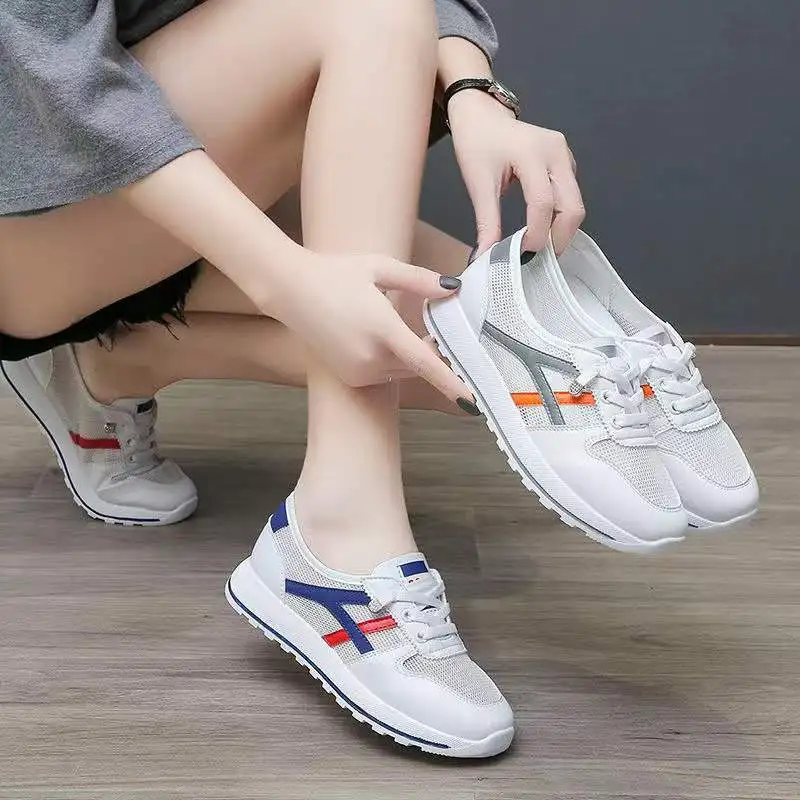 

2022 Women Shoes Summer Sneakers Breathable Casual Shoes Comfortable Walking Shoes Lazy Shoes White Flats Lightweight Footwear