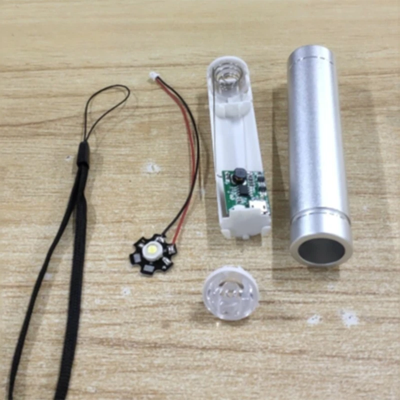 

DIY 1x 18650 Battery Power Bank for CASE Aluminum Alloy LED Flashlight USB Charger for Smart Phone QXNF
