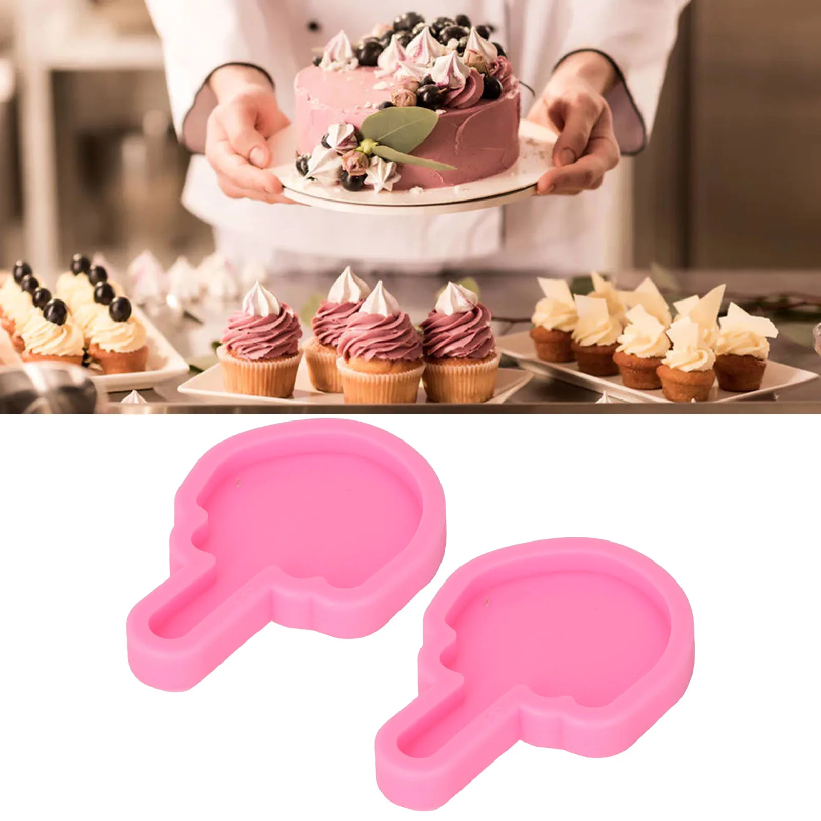 

2 Pcs Fondant Molds Easy Cleaning DIY Making Food Grade Silicone Soft Elastic Chocolate Molds For Decorations