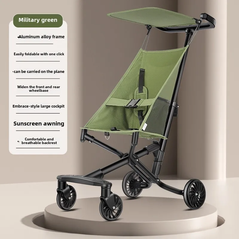 Фото TrikeBaby Walking Artifact Four для малышей, лежащая двусторонняя тележка, легкая складная коляска для детей от 1 до 6 лет, одобренная самолетом, солнцезащитный козырек №5