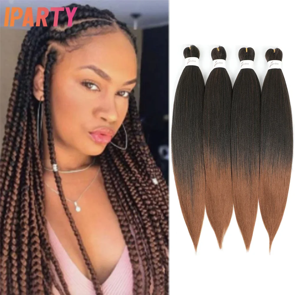 

Вечерние синтетические плетеные волосы для чернокожих женщин Yaki прямые 24 дюйма предварительно растягивающиеся накладные волосы «сделай сам» для вечерние ежедневного Косплея