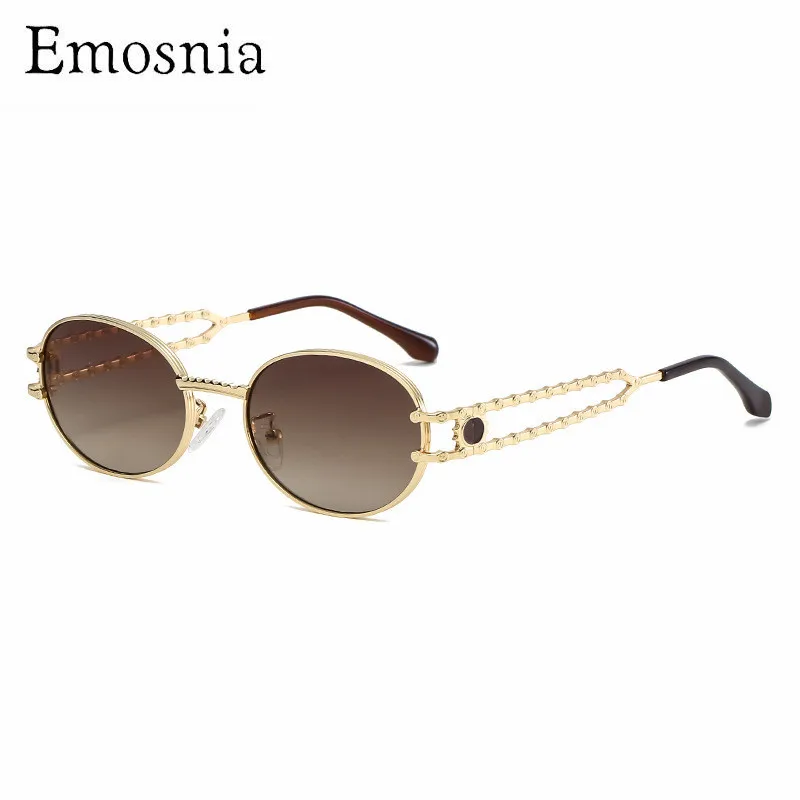 

Emosnia 2022 Classic Steampunk Sunglasses Men Brand Designer Vintage Oval Metal Frame Sun Glasses Female Male High Quality UV400