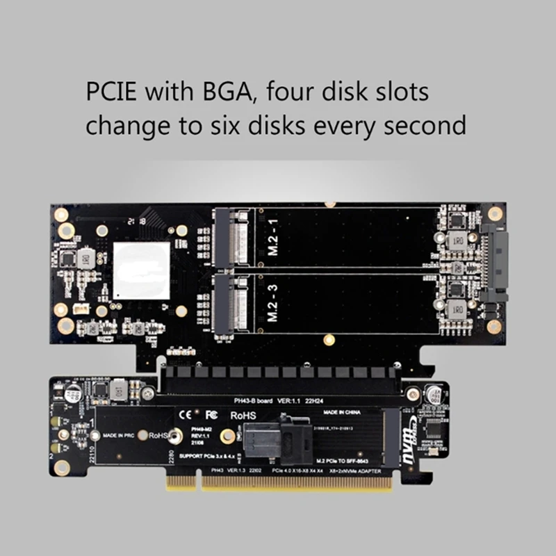PCIE4.0 разделенный X16 до X8 + X4 разделенная карта расширения Nvme Pcie4.0 2 NVME входной порт