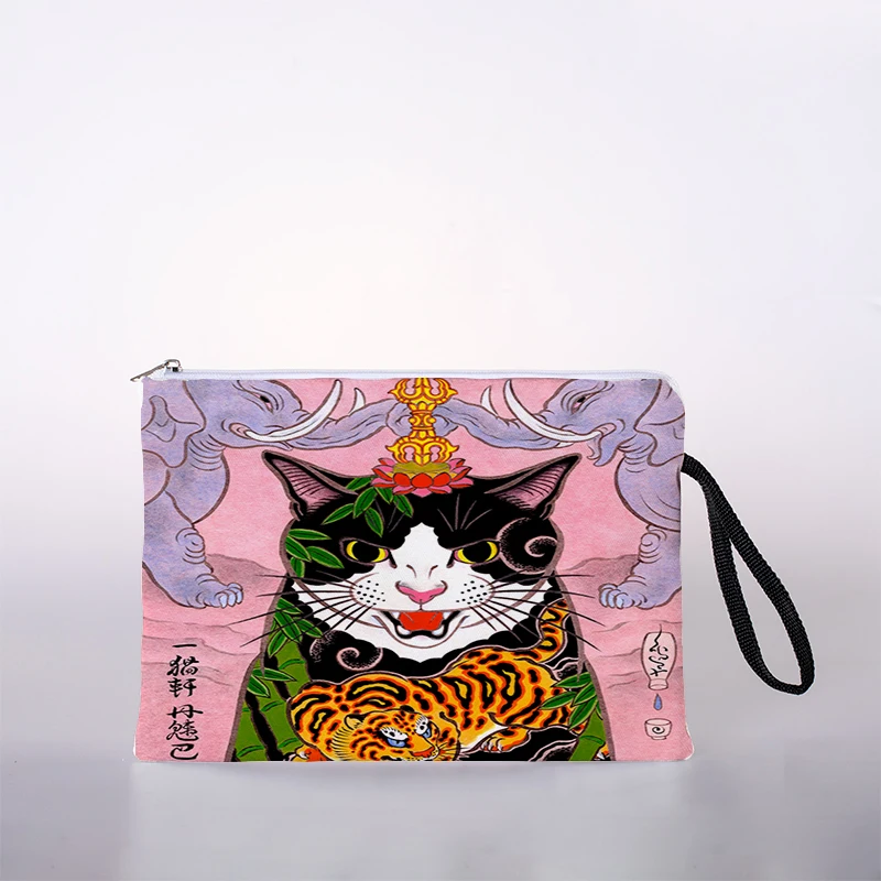 

Women's Mini waterproof cosmetic bag fashion Samurai cat Cosmetic Bag Girl Cosmetic Bag Gift Travel Organizer