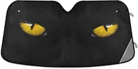 oarencol yellow eyes black panther car windshield sun shade foldable uv ray sun visor protector sunshade