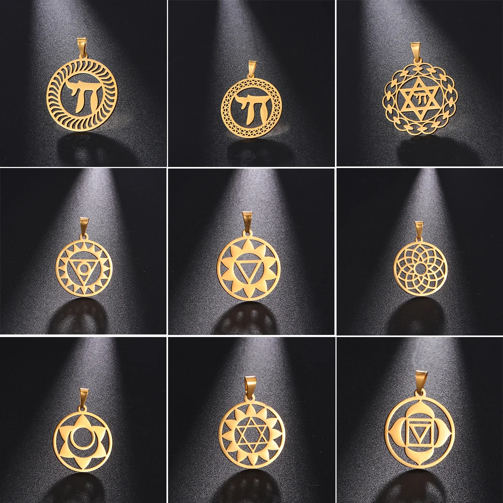 

Wholesale Bulk 5pcs/Lot Round Metal Charms For Necklace Keychains Diy Accessory Stainless Steel Pendants Jewelry Making Supplies