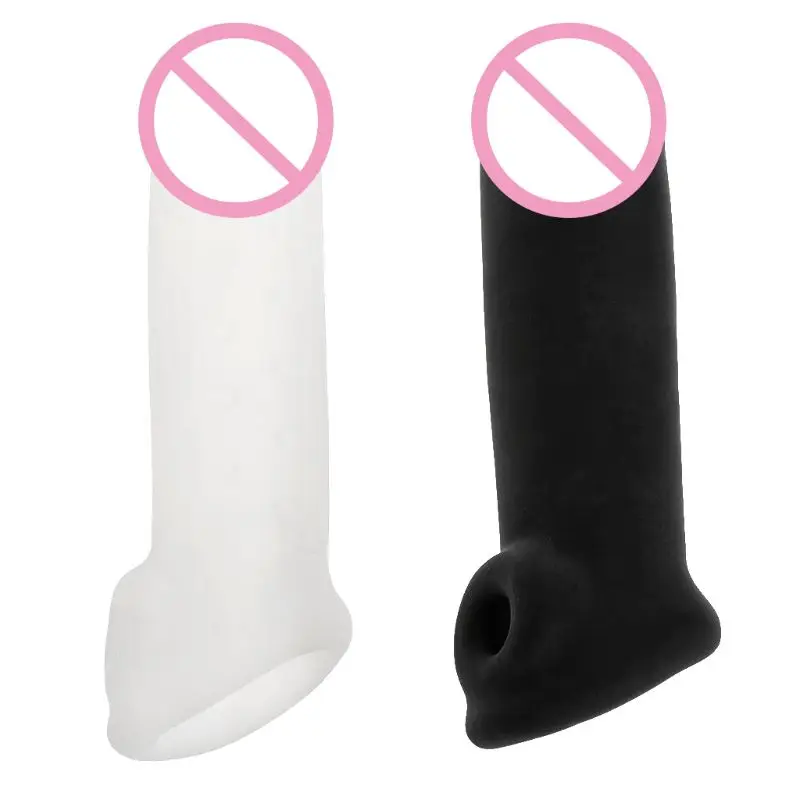 

Большой удлинитель для пениса, увеличитель для пениса, оболочка для женского пениса, растягивающийся рукав, обхват черного и белого цветов, 16x4 см