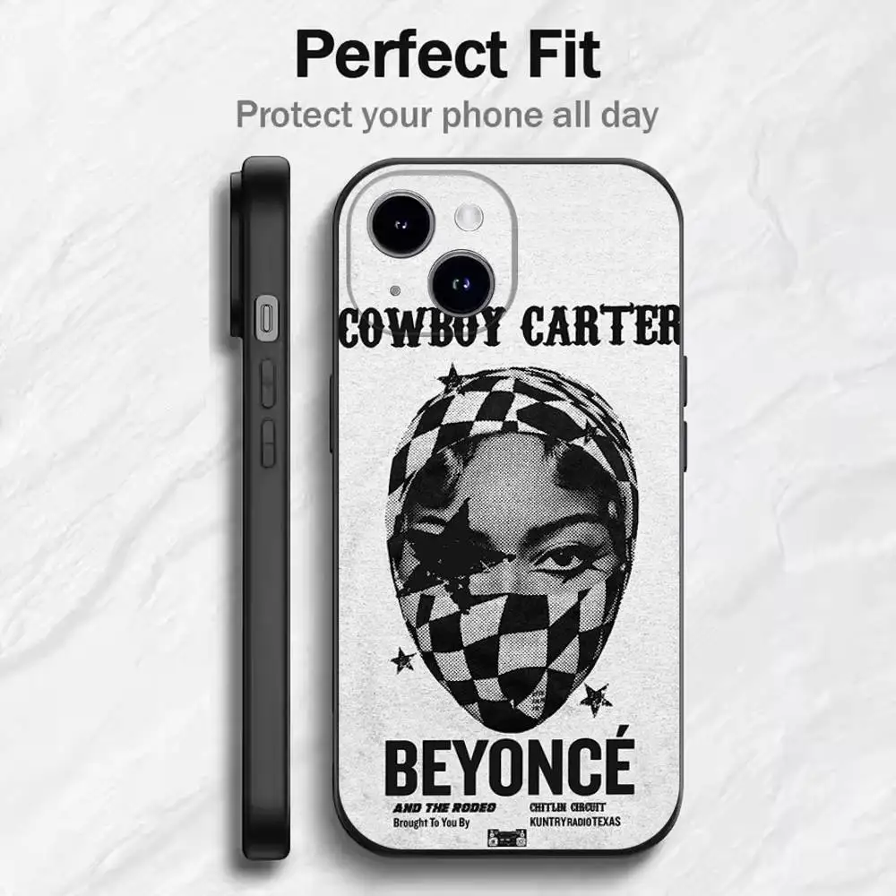 Фото Чехол для iPhone C-Carter Cowboy B-BEYONCE для 17, 16, 15, 14, 13, 12, 11, Mini XS XR X 6S 6 Pro Max Plus, черный мягкий чехол №5