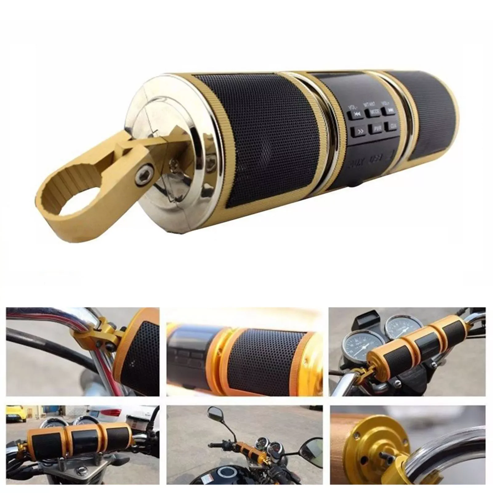 Bluetooth Музыкальный плеер MP3 WMA Мотоцикл Стерео Динамик FM Радио Регулируемый LED Экран TF-карта/АUX-кабель/USB разъем включен.