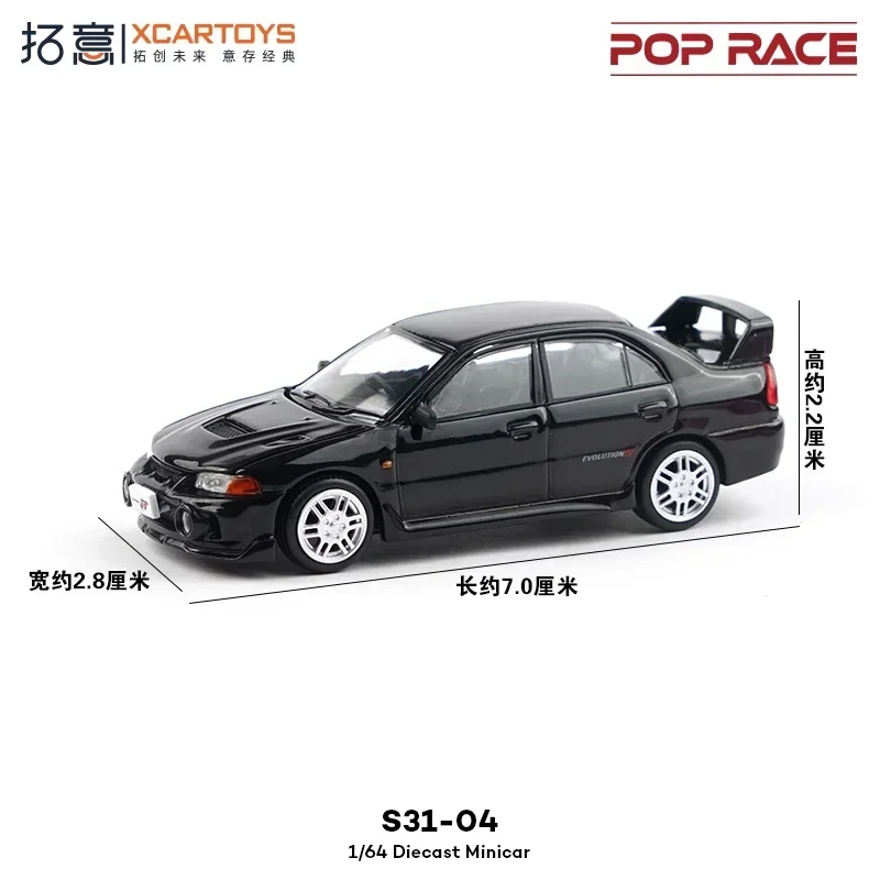 Фото Xcartoys x POP RACE 1:64 Черные литые модели автомобилей Lancer Evolution IV №4