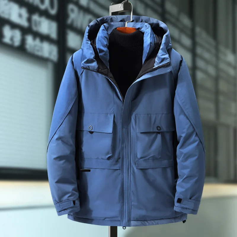 Мужская зимняя брендовая теплая водонепроницаемая толстая куртка больших