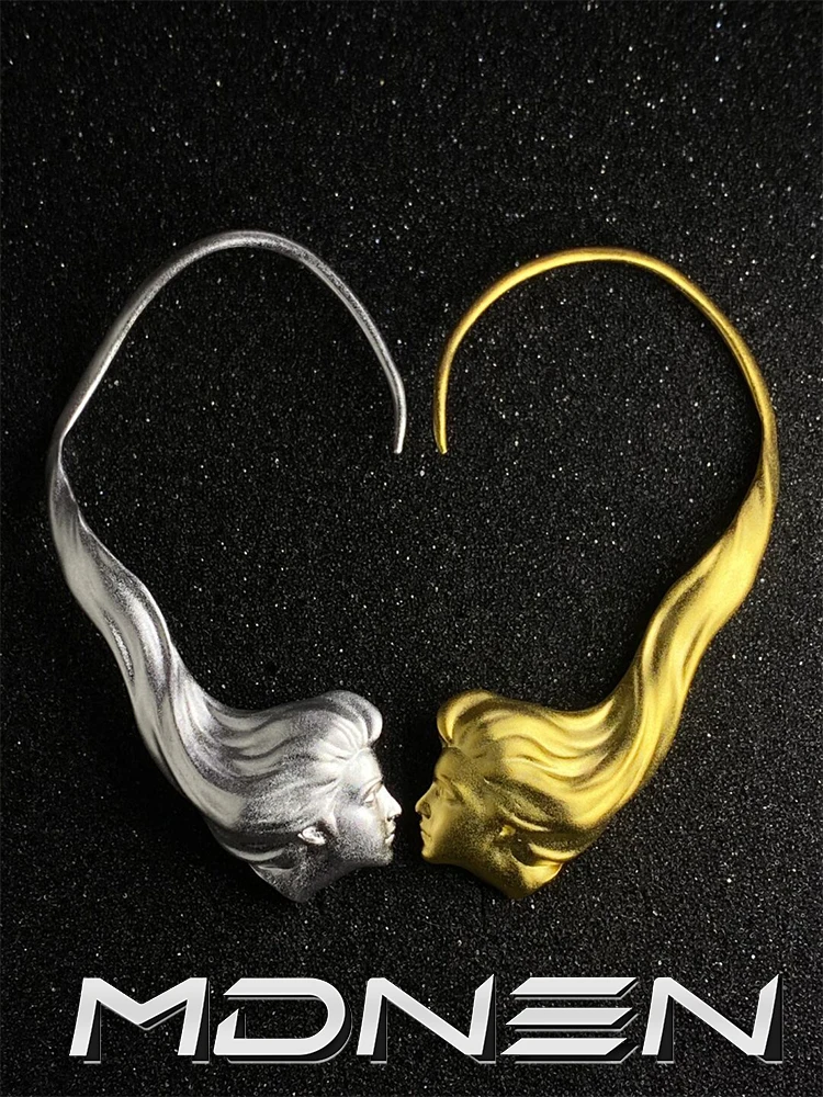 

2023 New Lovers Whisper Portrait Ear Hanging Metal Gothic Style Female Boudoir Jewelry Party Gift