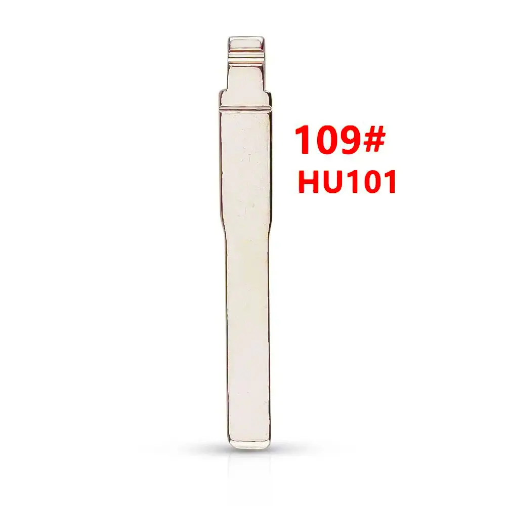 

10 шт./партия 109 # лезвие автомобильного ключа HU101 пустые металлические Неразрезанные откидные дистанционные ключи для Ford Flip пульты дистанционного управления Repacemet несрезанные ключи