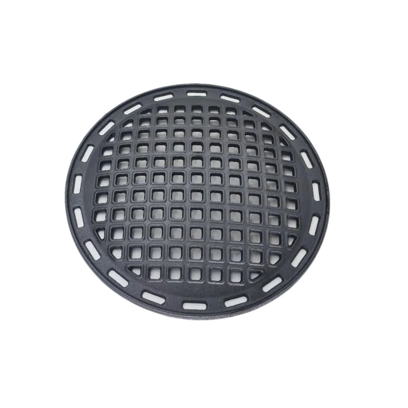 Фото 33cm Uncoated Cast Iron Plate with Square Hole for Outdoor Barbecue Grill №3