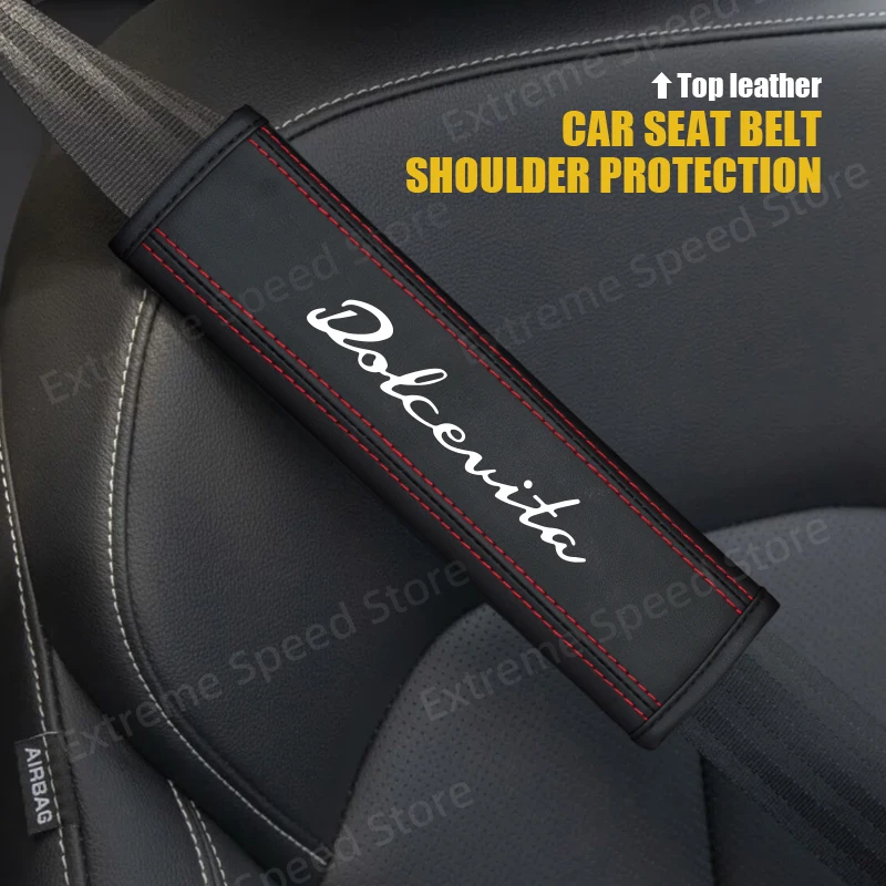 Для Dolcevita Эмблема Abarth 500 124 595 Panda Bravo Кожаная подушка для автомобильного ремня