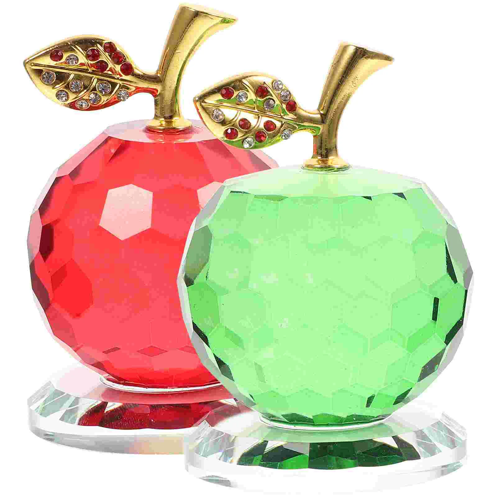 

Christmas Apples Crystal Statue Sculpture Figurine Car Decor Adornment Interior Home Ornament Fruit Decoration Decoe Paperweight