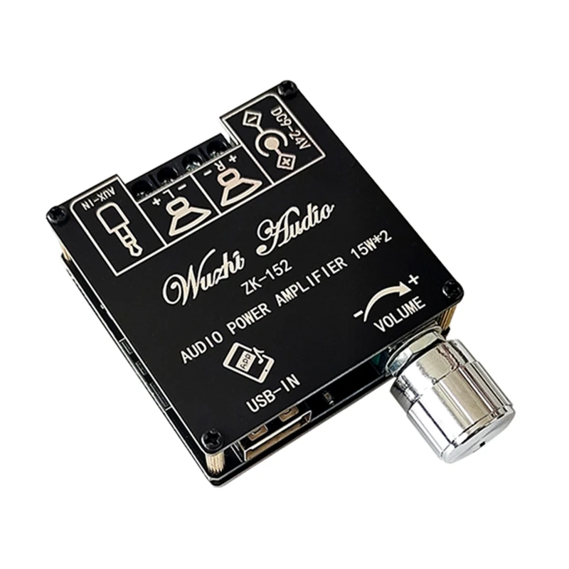 

ZK-152 Adjustable Bluetooth-compatible Audio-Digital Power Amplifier Stereo Board 2.0 Channel DC 15W+15W for Home Drop Shipping