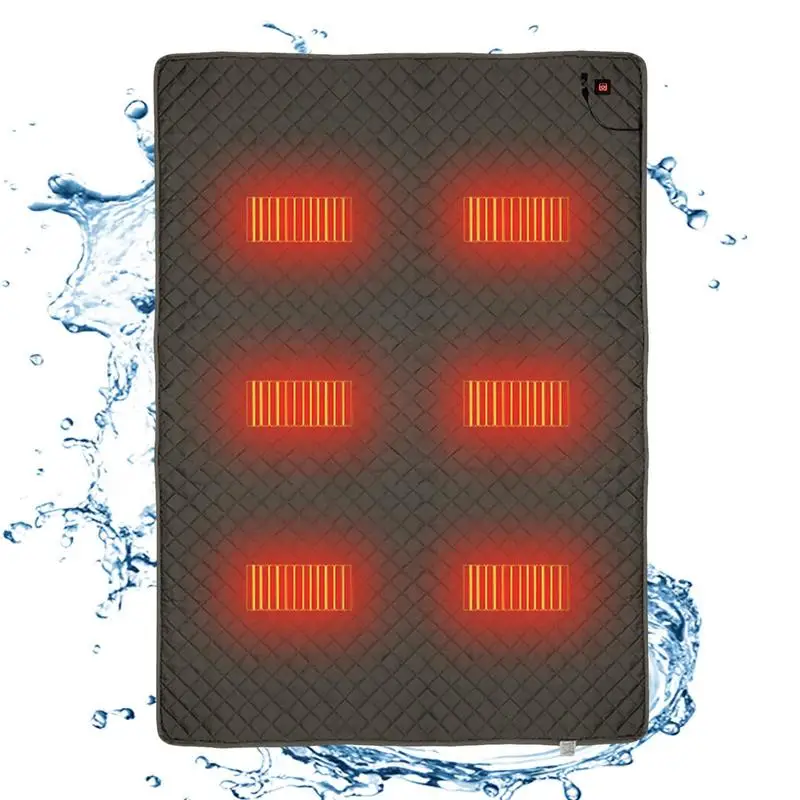 71x59 Inch 5V USB Heated Blanket Heated Sleeping Bag Pad With 6 Heating Zones For Home Office Car Camping Fishing