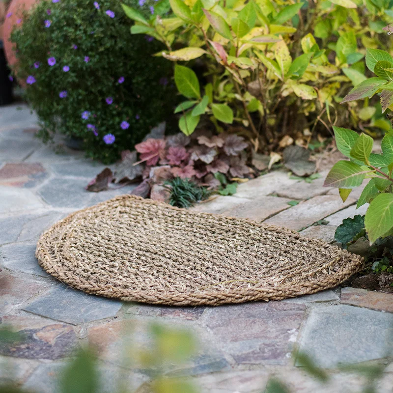 

Natural Oil Straw Mattress Handmade Floor Mat Door Mat Entrance Foyer Courtyard Garden Decorative Non-Slip Mat