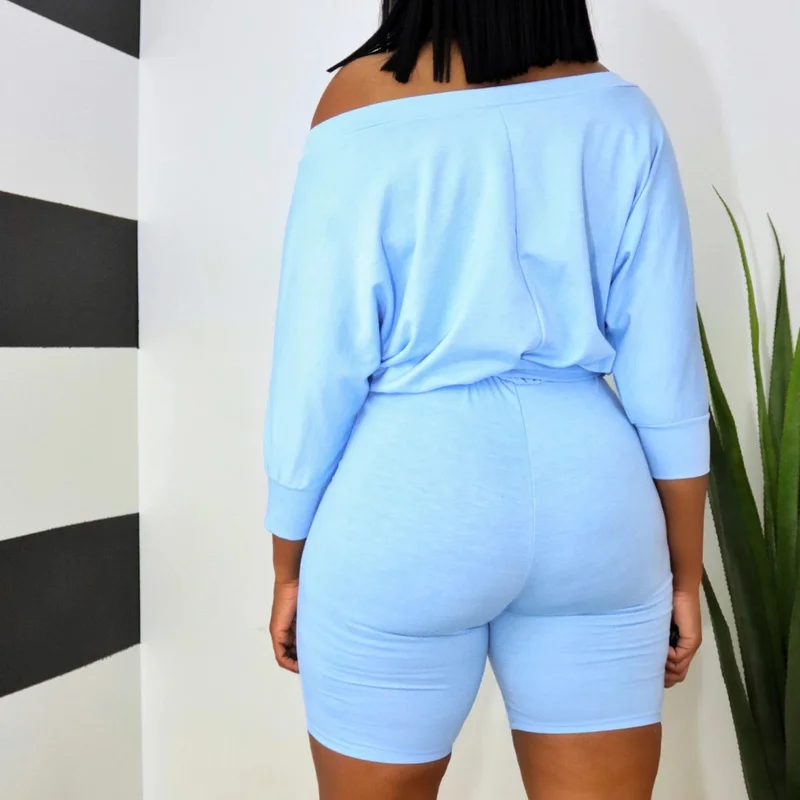2021 Fashion Spring and Autumn Fashion New Women's Casual Tight Short-sleeved Bodycon  Shorts with Belt Jumpsuit Clothes
