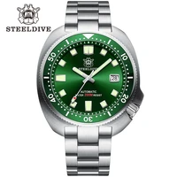 steeldive sd1980 green dial 44mm stainless steel case 200m waterproof nh35 automatic mechanical dive watches for men with date