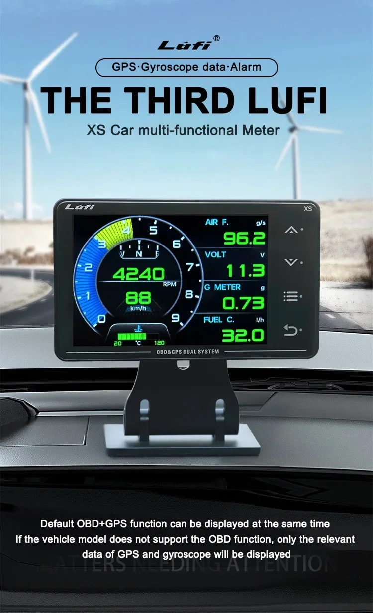 Датчик температуры турбины масла с гироскопом и ЖК-дисплеем для KIA K3 2016 + LUFI XS OBD2