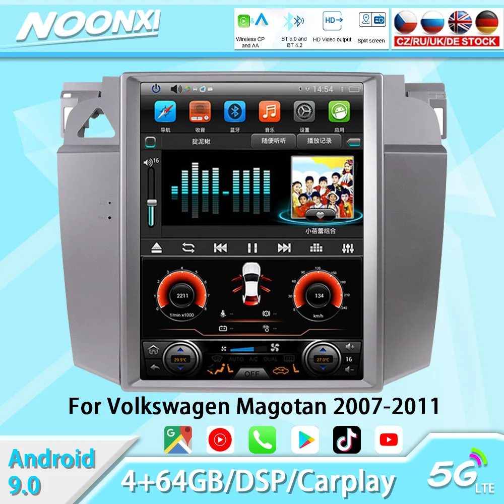 

Экран Tesla Android, интеллектуальная система для Volkswagen Magotan 2007-2011, автомагнитола, мультимедийный плеер, GPS-навигация, Carplay 2Din