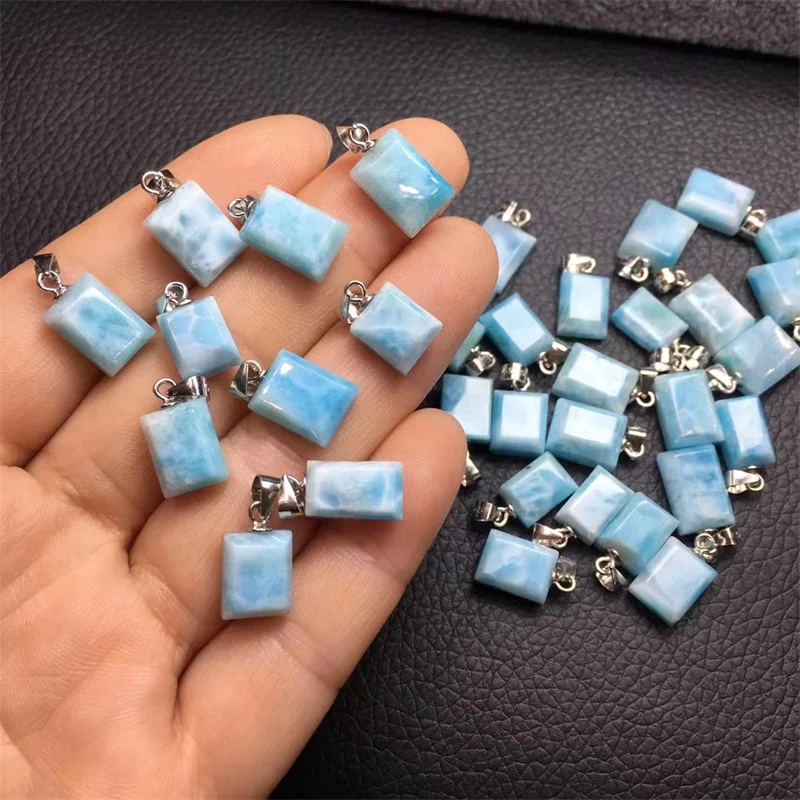

Подвеска из натурального синего камня, ювелирные изделия Larimar, подарок на удачу, хрустальные бусины из серебра 925 пробы, редкий драгоценный к...